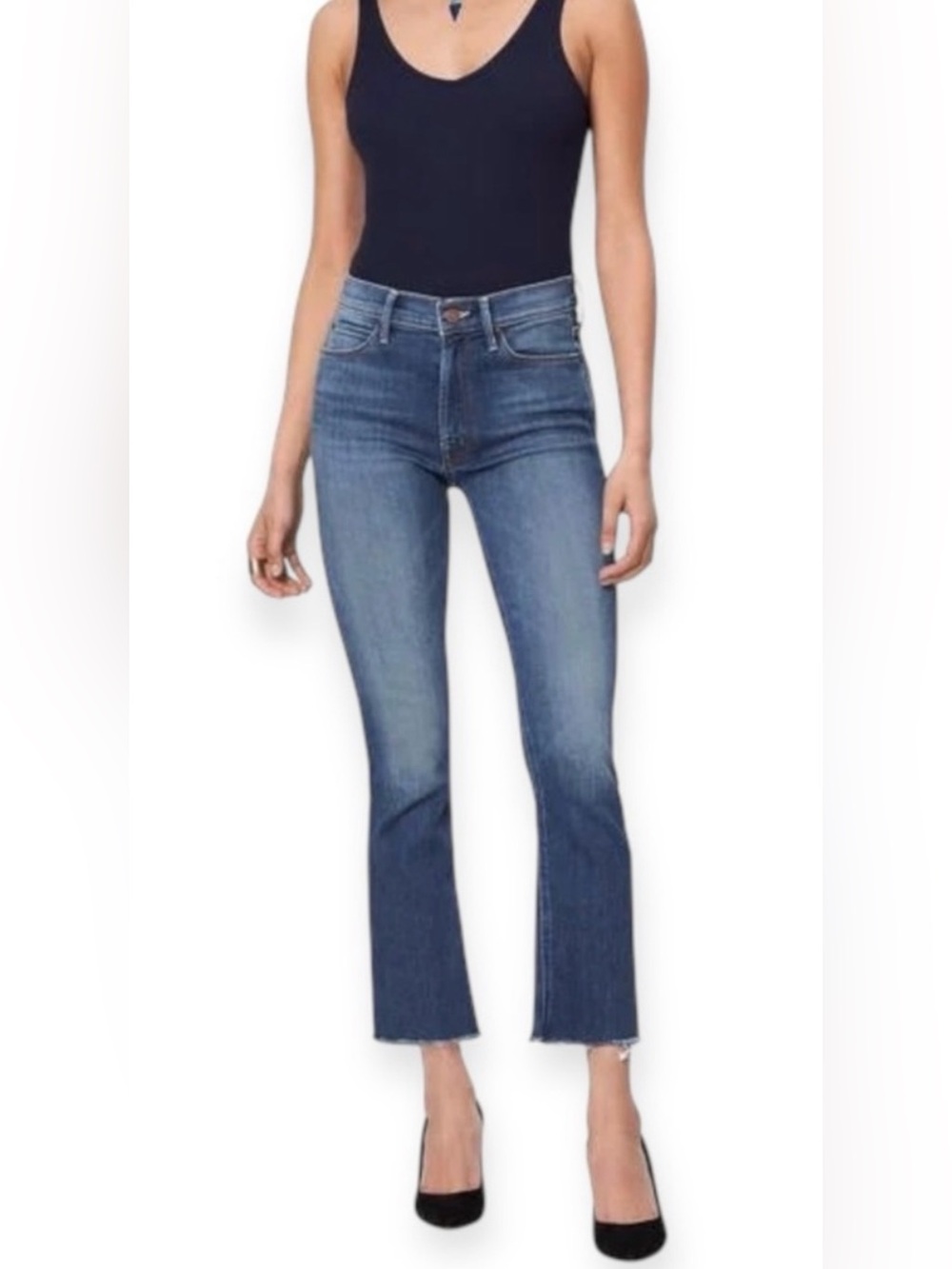 MOTHER DENIM HUSTLER ANKLE FRAY SIZE 31
